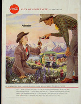 1958 COKE COCA-COLA VINTAGE PRINT AD! 1950&#39;S THEME WYOMING COWBOY COWGIR... - $9.89
