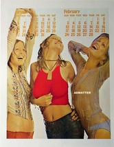 Vintage Calendar Pin-up Girls Poster Print Sexy Hot & Wet! - $8.90