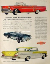 1958 Rare Chevy Car Ad Corvette Convertible Impala Bel Air - £9.54 GBP