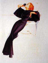 George Petty Pin-up Girl 9" X 12" Poster Red Head in Black talking on Phone - $9.89