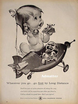 1961 Bell Telephone Ad Baby on Phone in Jetsons Rocket Ship Cool Advertisement! - £7.72 GBP