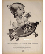1961 Bell Telephone Ad Baby on Phone in Jetsons Rocket Ship Cool Adverti... - £7.77 GBP