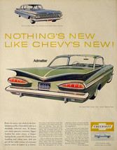 1958 Chevy Impala Sport Coupe &amp; Bel Air Car Print Ad For New 1959 Chevrolet - £10.25 GBP