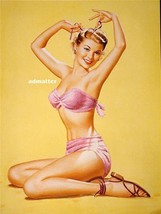 Pearl Frush Pin-up Girl Poster Hot Pink Bikini 9X12 - $16.82