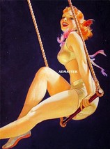 William Fulton Soare  8 1/2" x 11" Pin-up Circus Girl Sexy Flying Trapeze! - $12.86