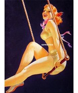 William Fulton Soare  8 1/2&quot; x 11&quot; Pin-up Circus Girl Sexy Flying Trapeze! - £10.27 GBP