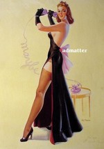 Art Frahm Pin Up Girl Poster &quot;Maybe&quot; Talking Sexy On Phone Photo! Hot Dress - £7.11 GBP