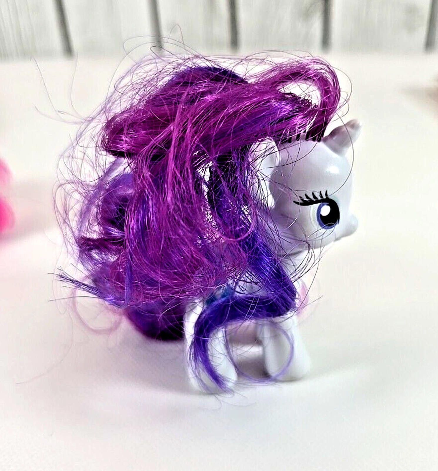 Rarity Unicorn My Little Pony MLP 2010 Brushable 3in Figure Hasbro VTG Item image 2