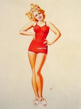 GEORGE PETTY PIN-UP GIRL POSTER HOT BLONDE IN RED OUTFIT NICE PHOTO ART ... - £6.32 GBP