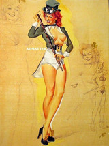 Freeman Elliot Topless Pinup Girl Poster Sexy Irish Lucky Charm Leprechaun Photo - $9.89