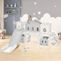 Kids Slide Playset Structure, Freestanding Castle Climber with Slide &amp;Ba... - £252.23 GBP