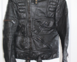 Harley- Davidson Vintage Black Leather Belted Biker Jacket Coat Men&#39;s 48... - $69.29