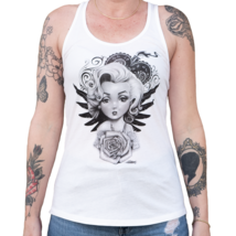 Black Market Art Lil Marilyn Monroe White Racerback Tank Top S-M-L-XL-XX... - $25.95