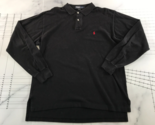 Polo Ralph Lauren Rugby Shirt Mens Large Black Cotton Long Sleeve Collared - £27.25 GBP