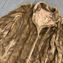 Hillmoor Tissavel Faux Fur Coat Womens Brown Acrylic Made USA Vintage Style - $100.99