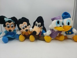 Lot 5 Disney Miniature Plush Mickey&#39;s Christmas Carol Minnie Donald Duck Goofy - £31.80 GBP