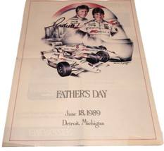 Michael Andretti Newman Racing Sponsors Fathers Day 1989 Poster Detroit, MI RARE - £18.23 GBP