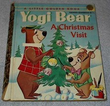 Yogi Bear A Christmas Visit Vintage 1961 Little Golden Book First Print - £6.35 GBP