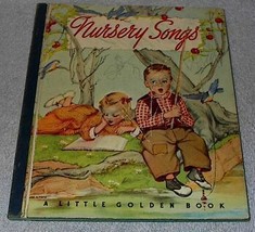 Nursery Songs No. 7 Vintage Little Golden Book Blue Cloth Binding - £5.53 GBP