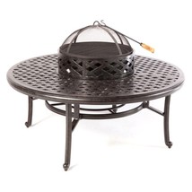  Patio table Cast Aluminum furniture 52&quot; Ice Tea / Fire Pit  Nassau  Bro... - £1,097.74 GBP