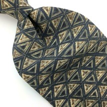 Superba  USA Tie Italian Silk Triangles Brown Gray Black Necktie Mens I17-216 - £12.45 GBP