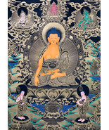 Hand-painted Shakyamuni Buddha Large Thangka, Painting,  Art on Canvas 2... - $549.00