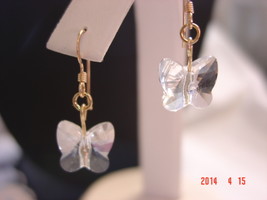 Swarovski Crystal Butterfly Earrings - Gold Filled Ear wire - Nickel free - $12.99