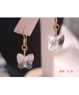 Swarovski Crystal Butterfly Earrings - Gold Filled Ear wire - Nickel free - £10.37 GBP