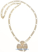 WU-TANG Necklace New Iced Out Hip Hop Pendant And 24&quot; Figaro Style 5mm C... - $12.79