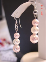 Swarovski Pearl Earrings - Cream & Rosaline Pink - 8mm, 7mm, 6mm - Nickel free - $12.99