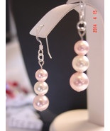 Swarovski Pearl Earrings - Cream &amp; Rosaline Pink - 8mm, 7mm, 6mm - Nicke... - £10.37 GBP