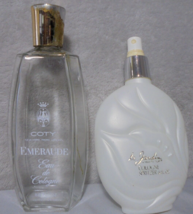 Lot of 2 Vintage Empty Perfume Cologne Bottles Emeraude and Le Jardin - $137.77 MXN