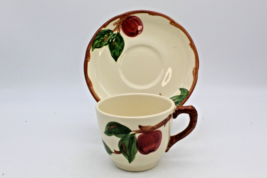 Franciscan Apple Tea Cup &amp; Saucer Set Made in USA 1963-1964 Backstamp Vi... - £7.82 GBP
