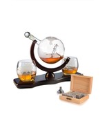 The Wine Savant Globe Decanter With 2 Glasses, Stand And Ice Rocks NEW!!! - $29.69