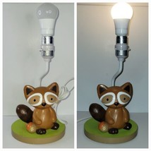Lambs &amp; Ivy Baby Raccoon Woodland Table Lamp Nursery Children Night Light Lamp - £19.73 GBP