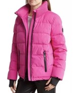 Michael Kors Magenta Pink Winter Puffer Coat Size Small Zip Up Thumbholes - $2,258.01 MXN