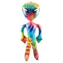 63&quot; Giant Tie Dye Hippie Inflatable Alien Rainbow Festival Pool Blow Up Toy #227 - £11.25 GBP
