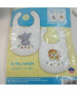 NEW Design Works In the Jungle bib baby Stamped Cross Stitch Kit lion el... - $228.08 MXN