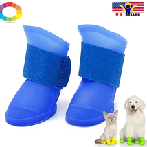 4Pcs Protective Waterproof Dog Cat Rain Boots Silicone Pet Shoes Adjustable Paw - £7.40 GBP+