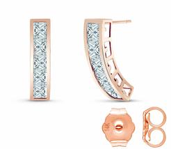 Galaxy Gold GG 14k Rose Gold Earrings with Natural Aquamarines - $507.99