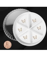 NAIL CHARM RHINESTONE AB Gold Butterfly 6/Case - $16.00