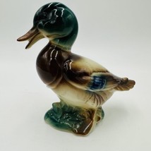 Royal Copley Duck Figurine Mallard Glazed Pottery Colorful Standing USA ... - £23.54 GBP