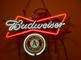 New Budweiser Oakland Athletics Bow Tie Light Lamp Beer Neon Sign 24&quot;x20&quot; - £196.60 GBP