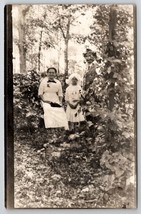 RPPC Family in Forest Girl Large Bonnet Man in Peaks Thru Tree Postcard I28 - £7.95 GBP