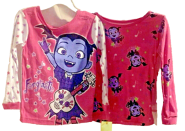 Disney  Vampirina  Girls Snug Fit Pajama Tops Toddler Size 4 Pink 2 Shirts - £7.72 GBP