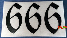 666 DECAL STICKER VINYL beast baphomet satan black metal death metal goth gothic - $4.99+