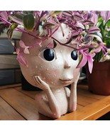 Grmjca Face Flower Pot Head Planters Pot, Cute Face Head Resin Cactus Pl... - £33.33 GBP