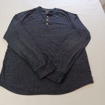 Goodiellow &amp; Co Standard Men&#39;s Blue Cotton Blend Henley T-Shirt Long Sle... - $14.51 CAD