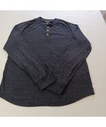 Goodiellow &amp; Co Standard Men's Blue Cotton Blend Henley T-Shirt Long Sle... - $10.29