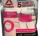 Reebok Girls Size M 8-10 Seamless Boyshorts 5-Pack Stretch Panties Nip - £12.63 GBP